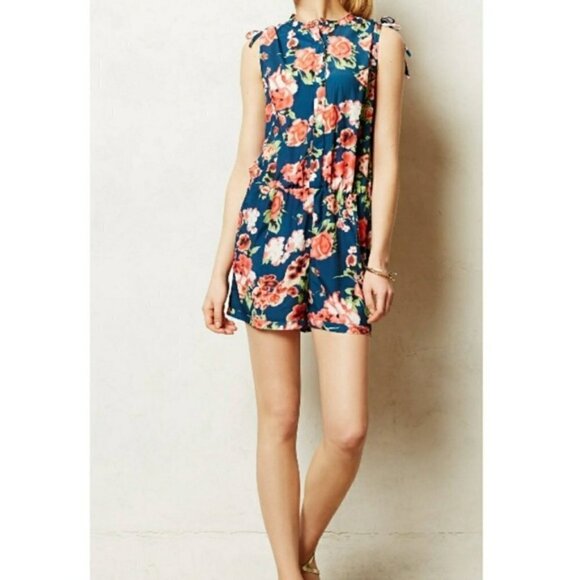 SHADES OF GREY BY MICAH COHEN Pants - SHADES O F GREY BY MICAH COHEN Romper Womens Extra Small Blue Feminine Romantic